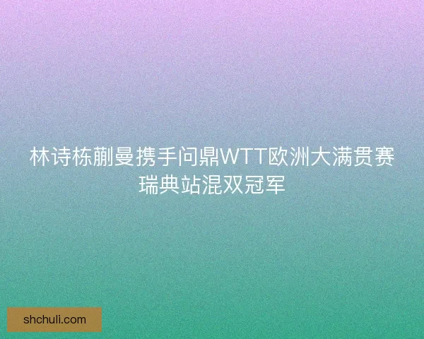 林诗栋蒯曼携手问鼎WTT欧洲大满贯赛瑞典站混双冠军